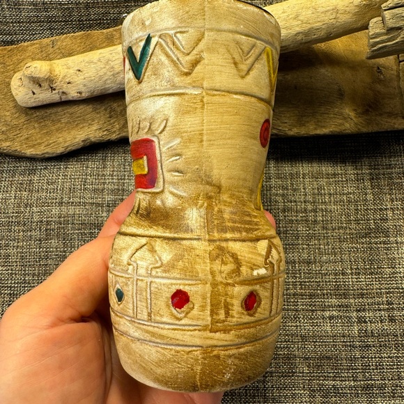 525-AMT  Native American Symbol Ceramic Jug With Handle - Hand Painted - Picture 4 of 7